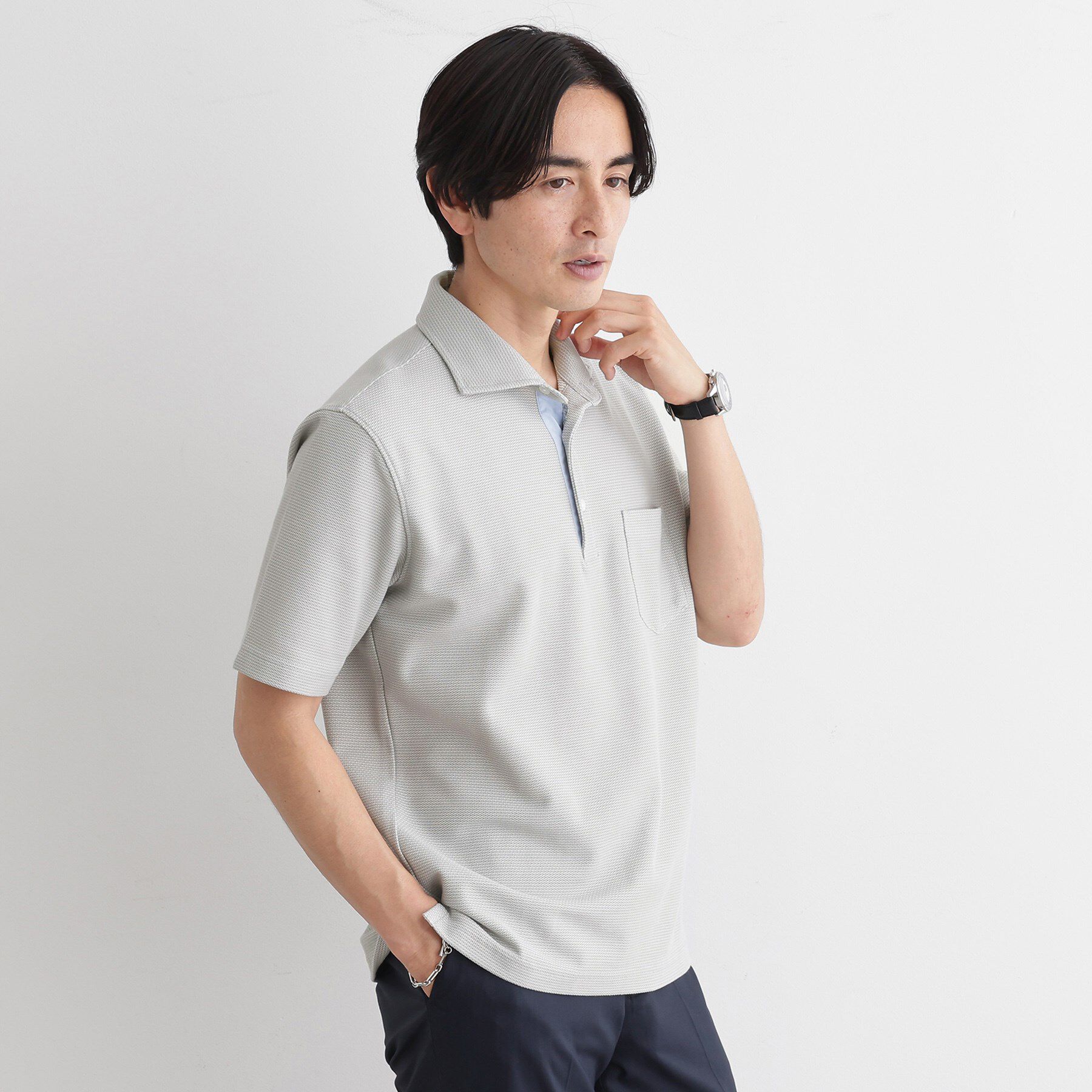 TAKEO KIKUCHI「【抗菌防臭／9色5サイズ展開】ハニカムメランジ ポロシャツ」|ポロシャツ|