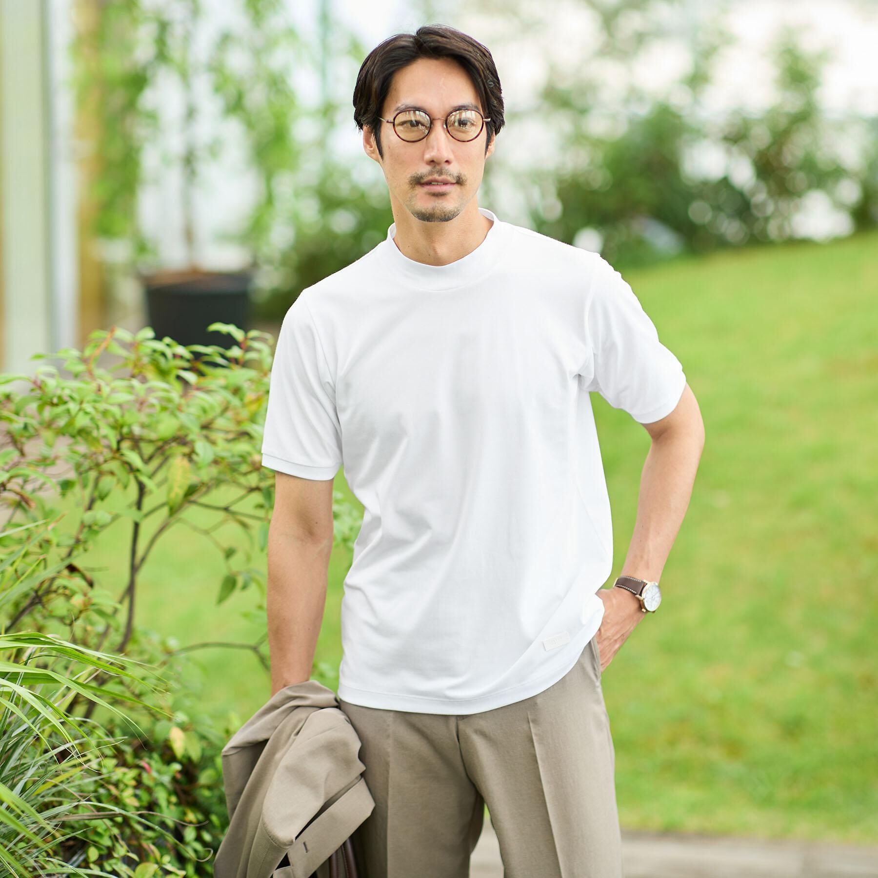 TAKEO KIKUCHI「【COOL CITY WEAR】インドライ天竺モックネック プルオーバー /吸汗速乾」|Tシャツ・カットソー|