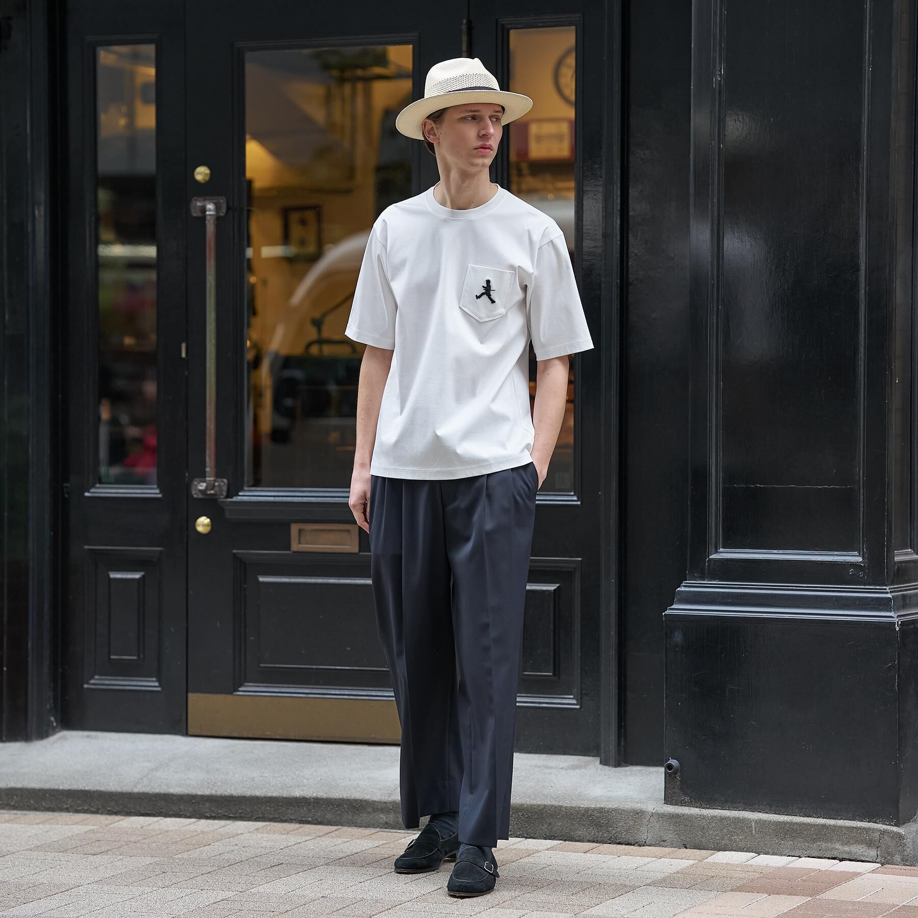 TAKEO KIKUCHI「【BOWLER HAT LABEL】アイスクリアコットンボーラーハットウォーカー 半袖ポケT」|Tシャツ・カットソー|