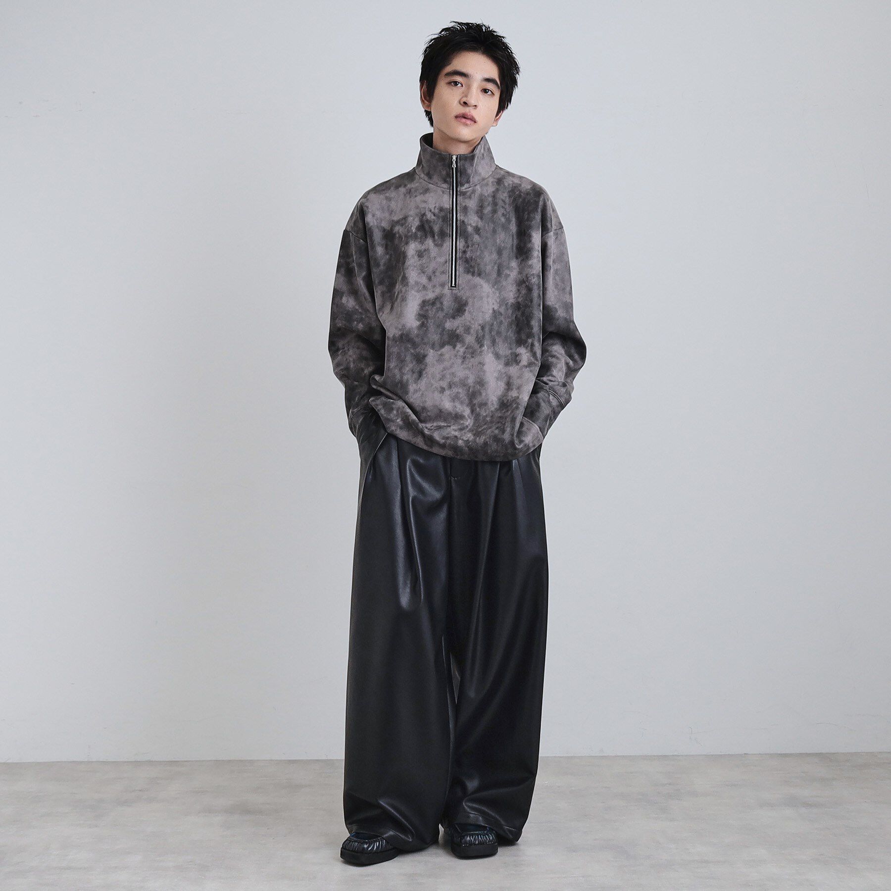 tk.TAKEO KIKUCHI「ヴィンテージライクプリント ハーフジッププルオーバー」|Tシャツ・カットソー|