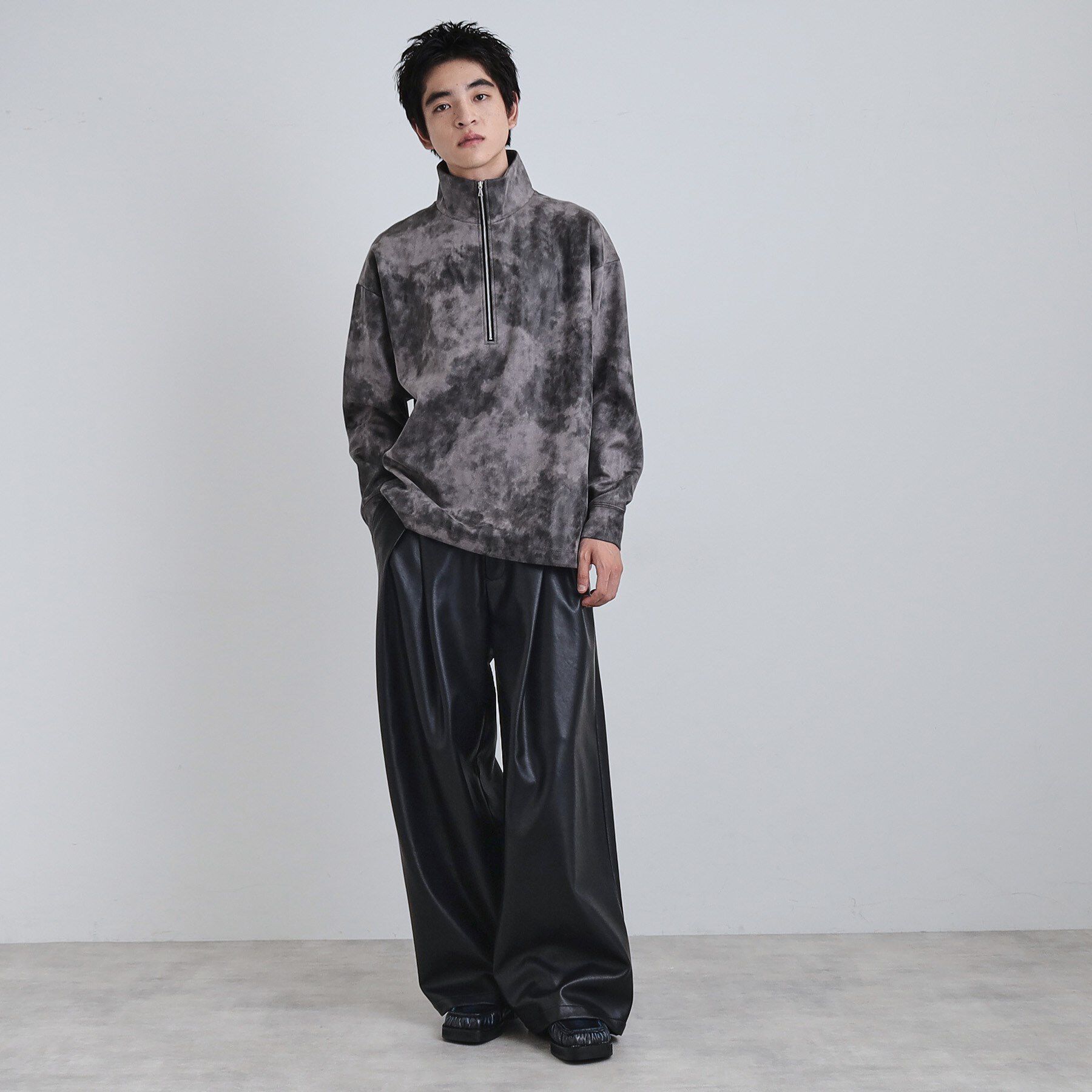 tk.TAKEO KIKUCHI「ヴィンテージライクプリント ハーフジッププルオーバー」|Tシャツ・カットソー|