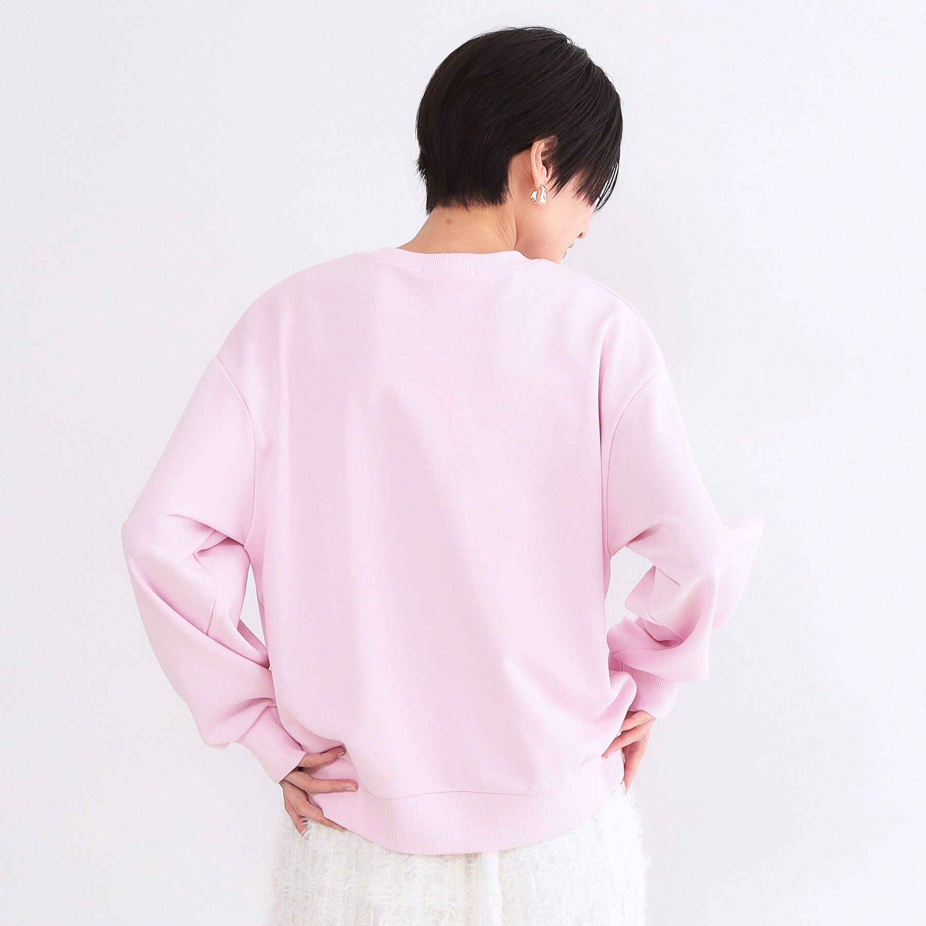 OPAQUE.CLIP「ロゴ刺繍裏毛トップス【洗濯機OK】」|Tシャツ・カットソー|