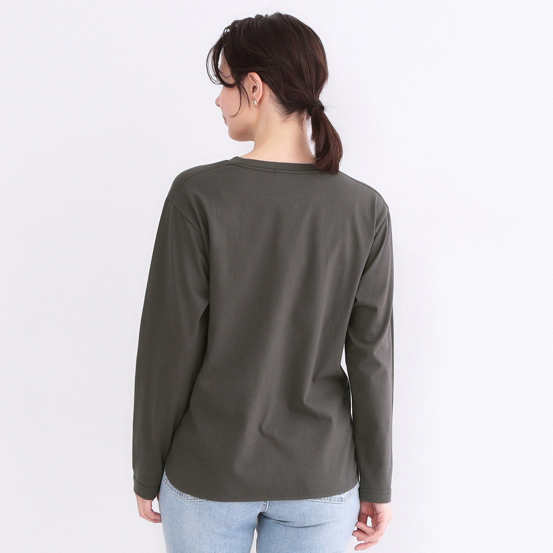 OPAQUE.CLIP「ロゴプリントロングTシャツ【洗濯機OK】」|Tシャツ・カットソー|