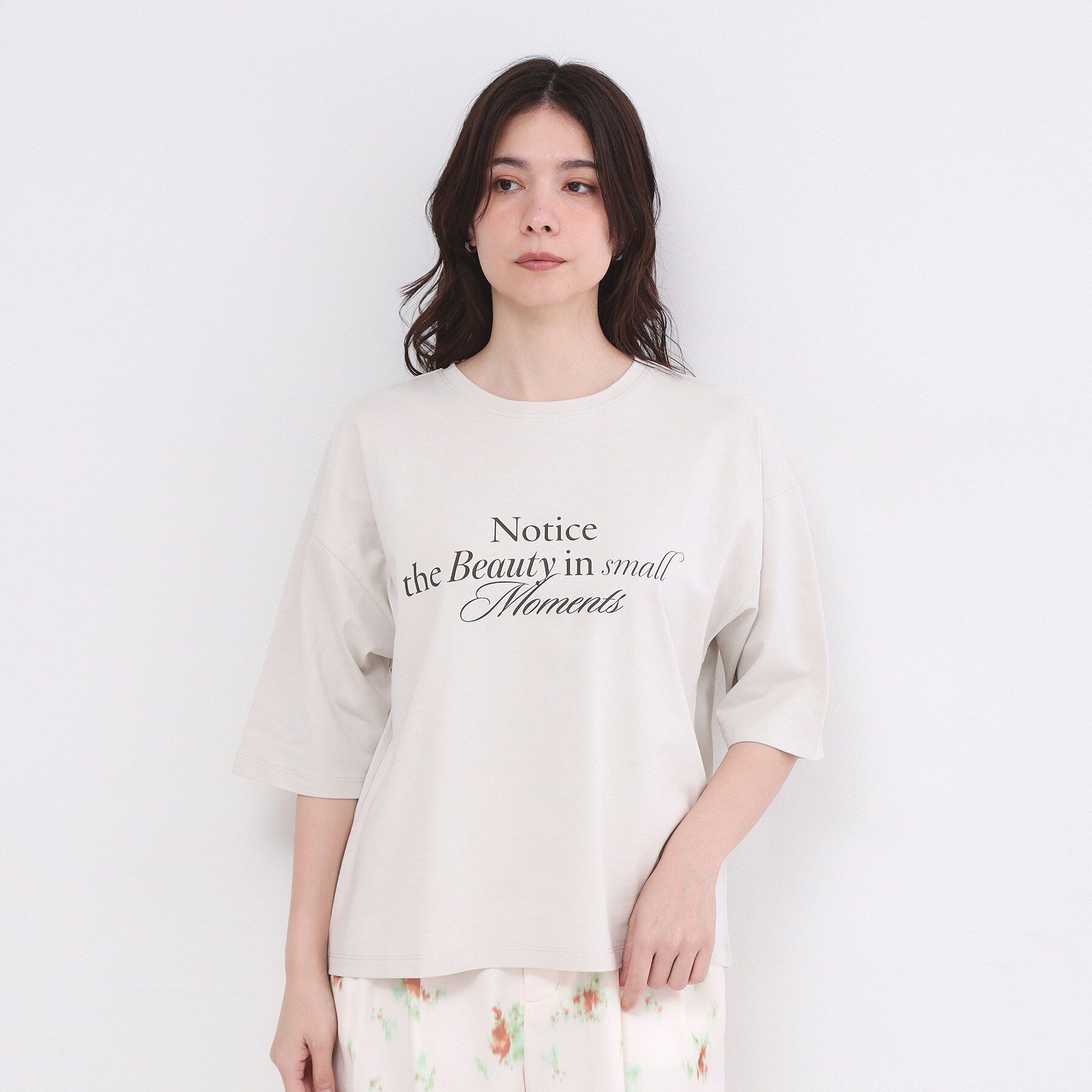 OPAQUE.CLIP「リラクシーロゴプリントTシャツ【洗濯機OK】」|Tシャツ・カットソー|