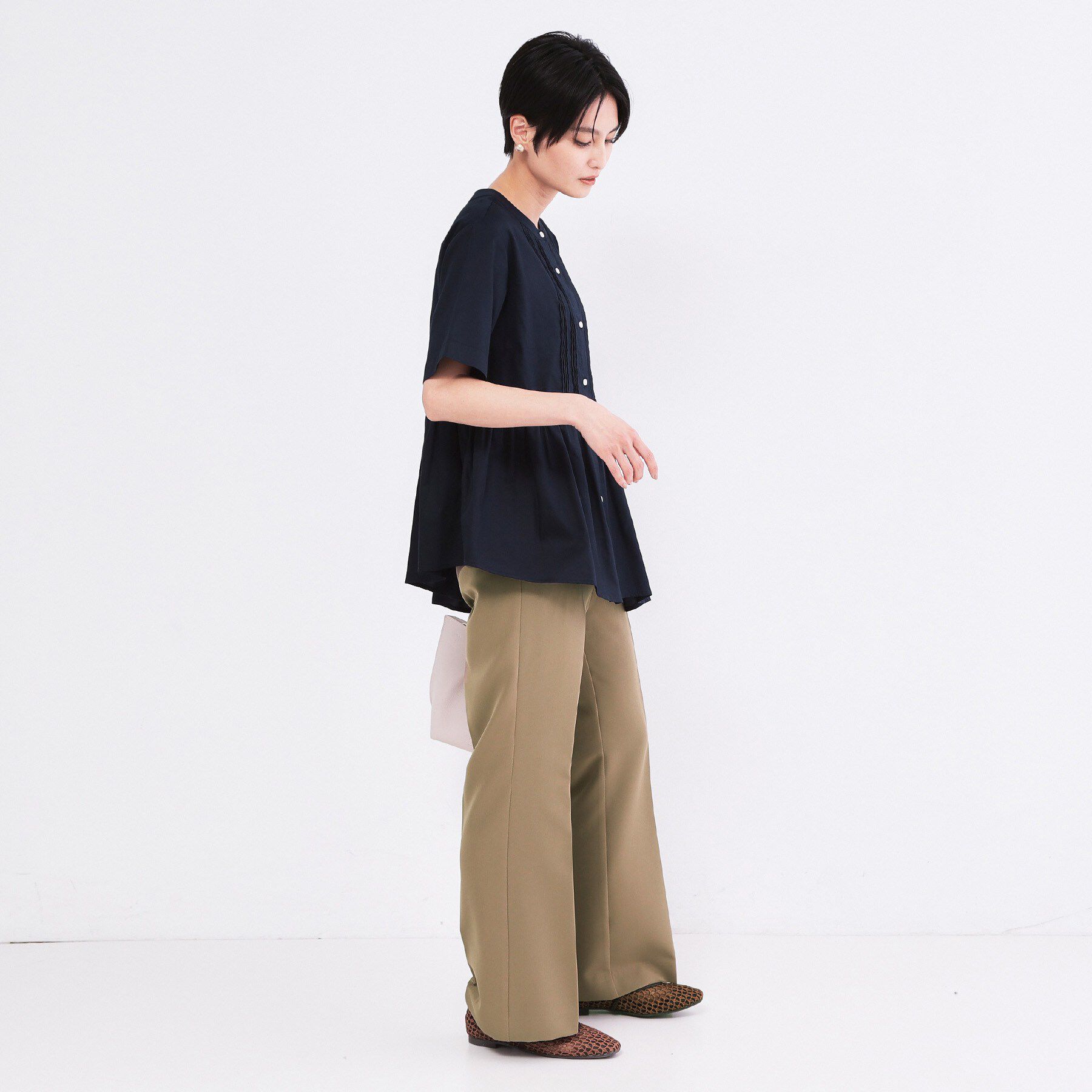 OPAQUE.CLIP「ストレッチフレアパンツ【洗濯機OK／イージーアイロン】」|その他|