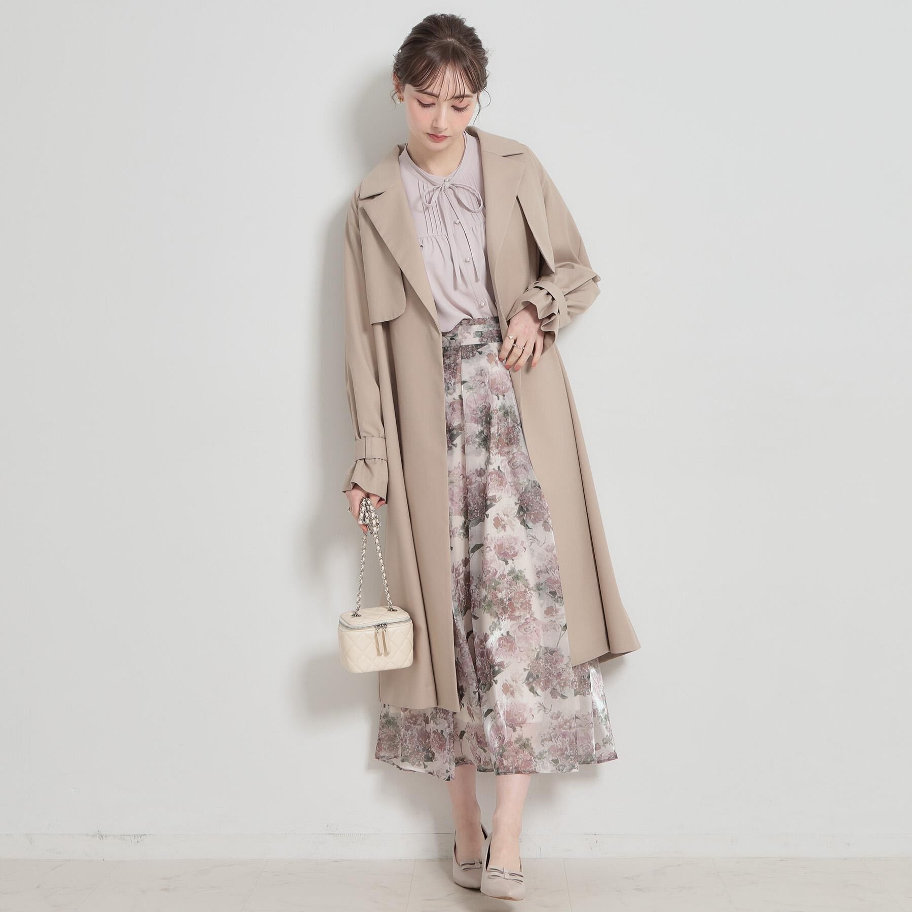 Couture broach「【撥水・ハレの日・通勤】ロングトレンチコート」|トレンチコート|