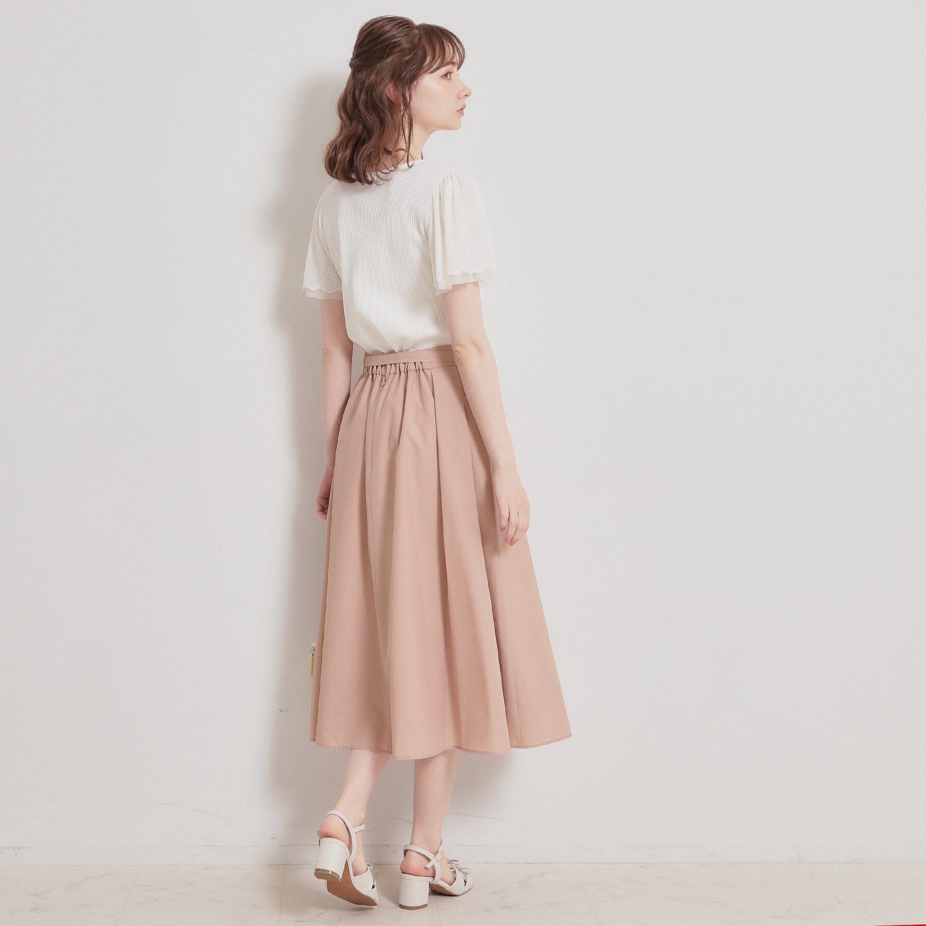 Couture broach「【洗える】パレットボイル 細リボン付きスカート」|スカート|