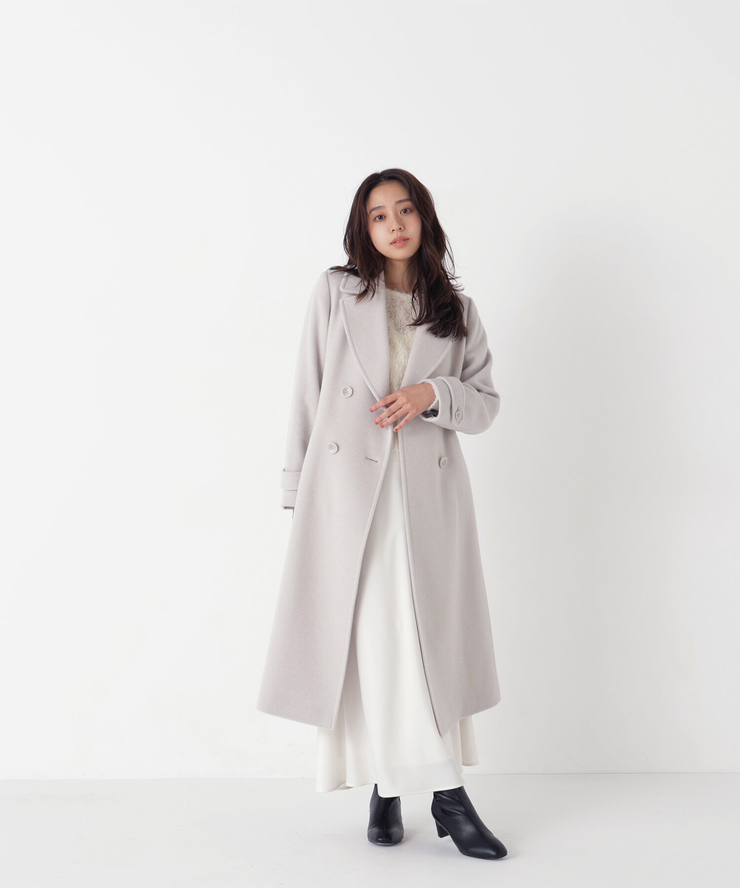  「ビッグカラーダブルチェスターコート 26AW」|その他|グレージュ3