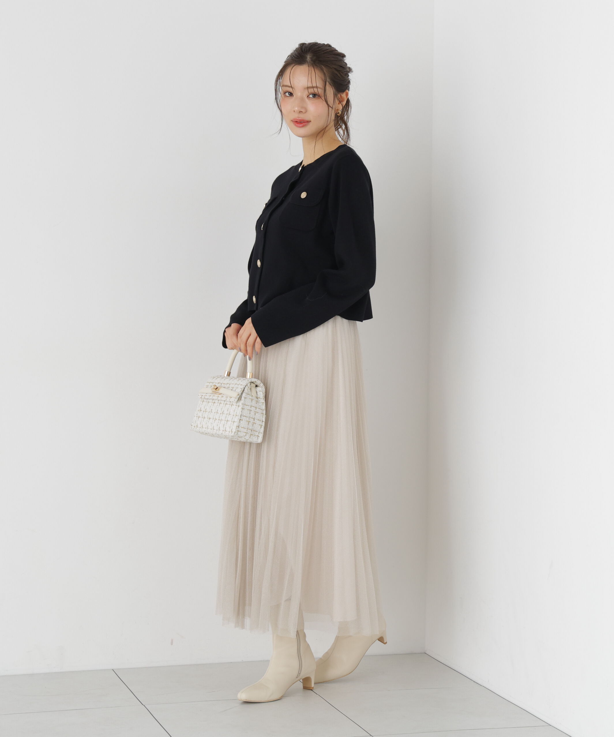 PROPORTION BODY DRESSING「《EDIT COLOGNE》ラメプリーツスカート26SS」|スカート|