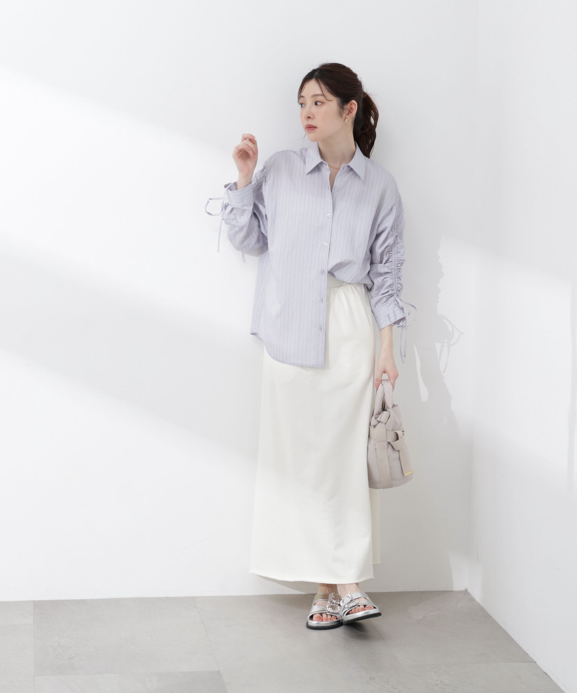 PROPORTION BODY DRESSING「〈a/mie〉ドロストスリーブシャツ 26SS」|シャツ・ブラウス|