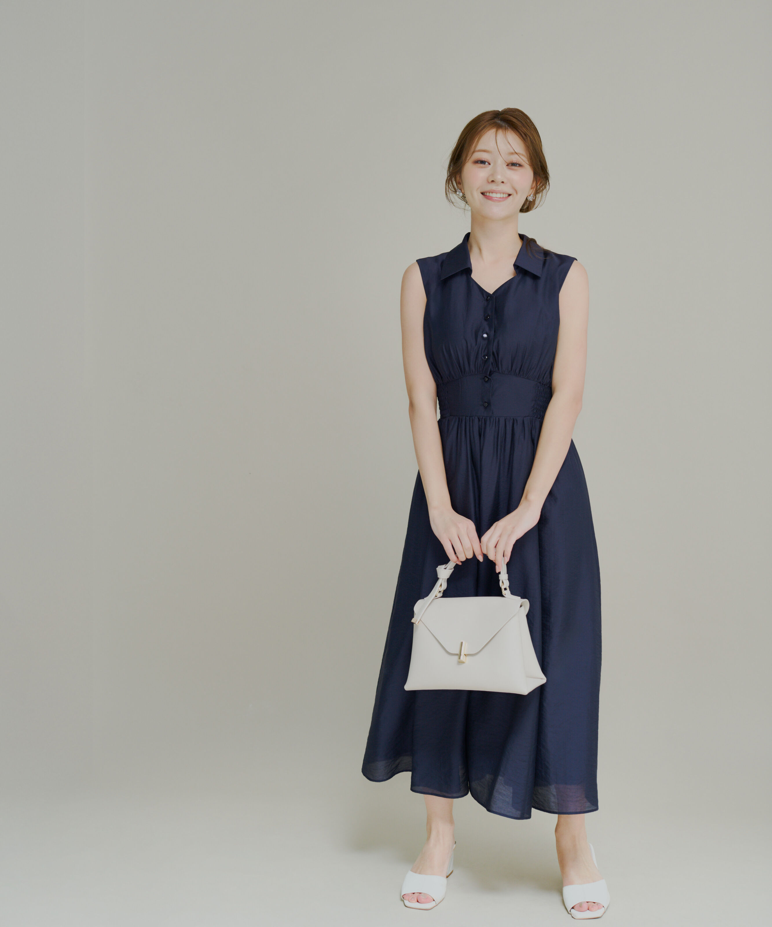 PROPORTION BODY DRESSING「ウエストマークシャツワンピース」|ワンピース|ネイビー