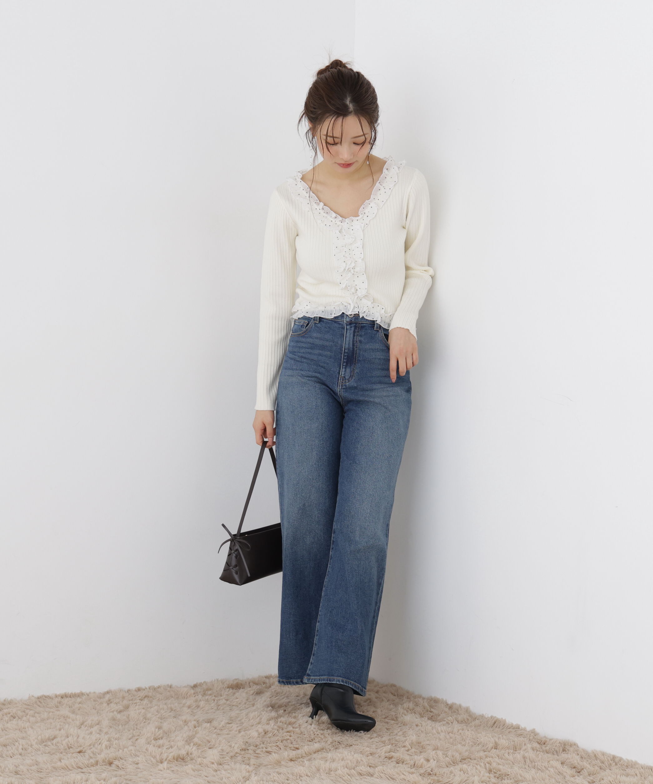  「〈a/mie〉ワイドデニムパンツ」|その他|