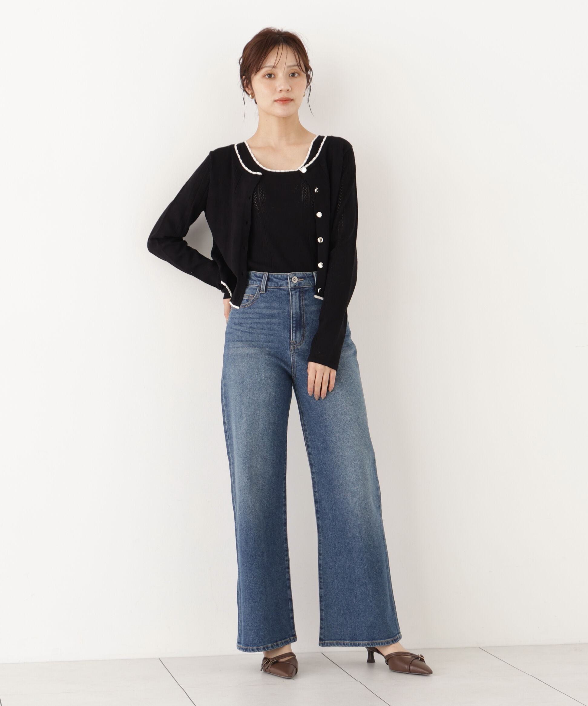  「〈a/mie〉ワイドデニムパンツ」|その他|