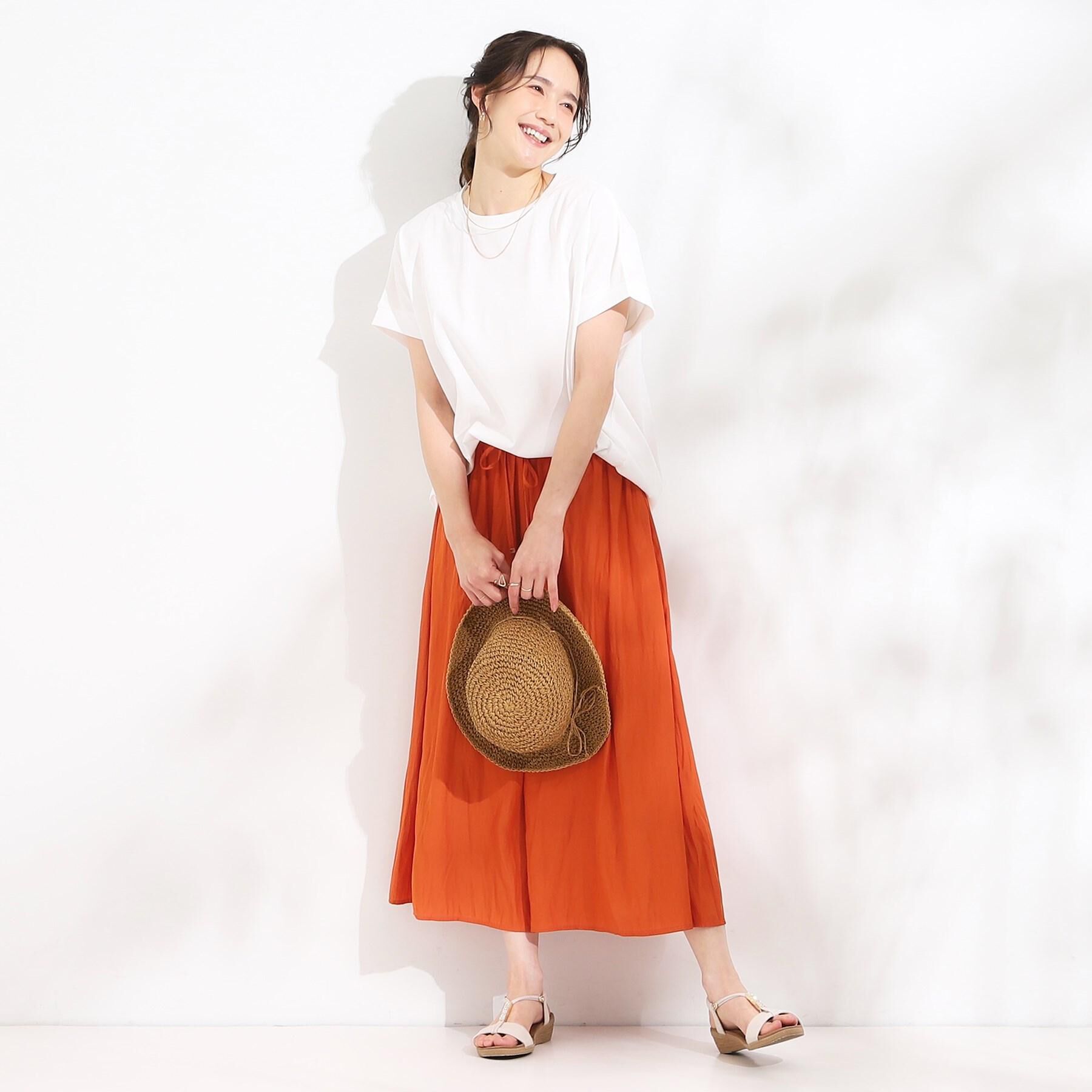 SHOO･LA･RUE「【S-LL/裏地ひんやり】スカート見えで上品に マットサテンスカーチョ」|その他|