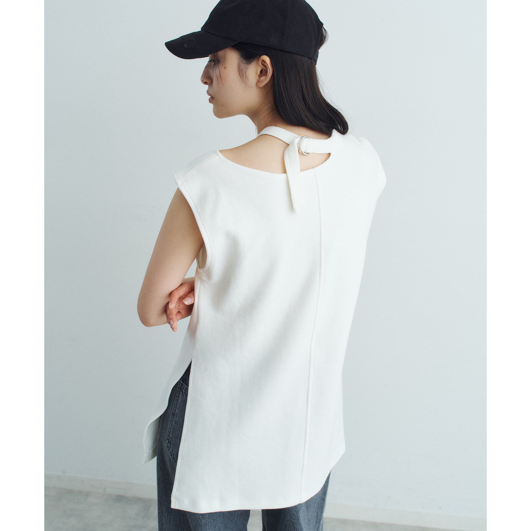 CODE A「pile cutout tee」|Tシャツ・カットソー|ホワイト(001)