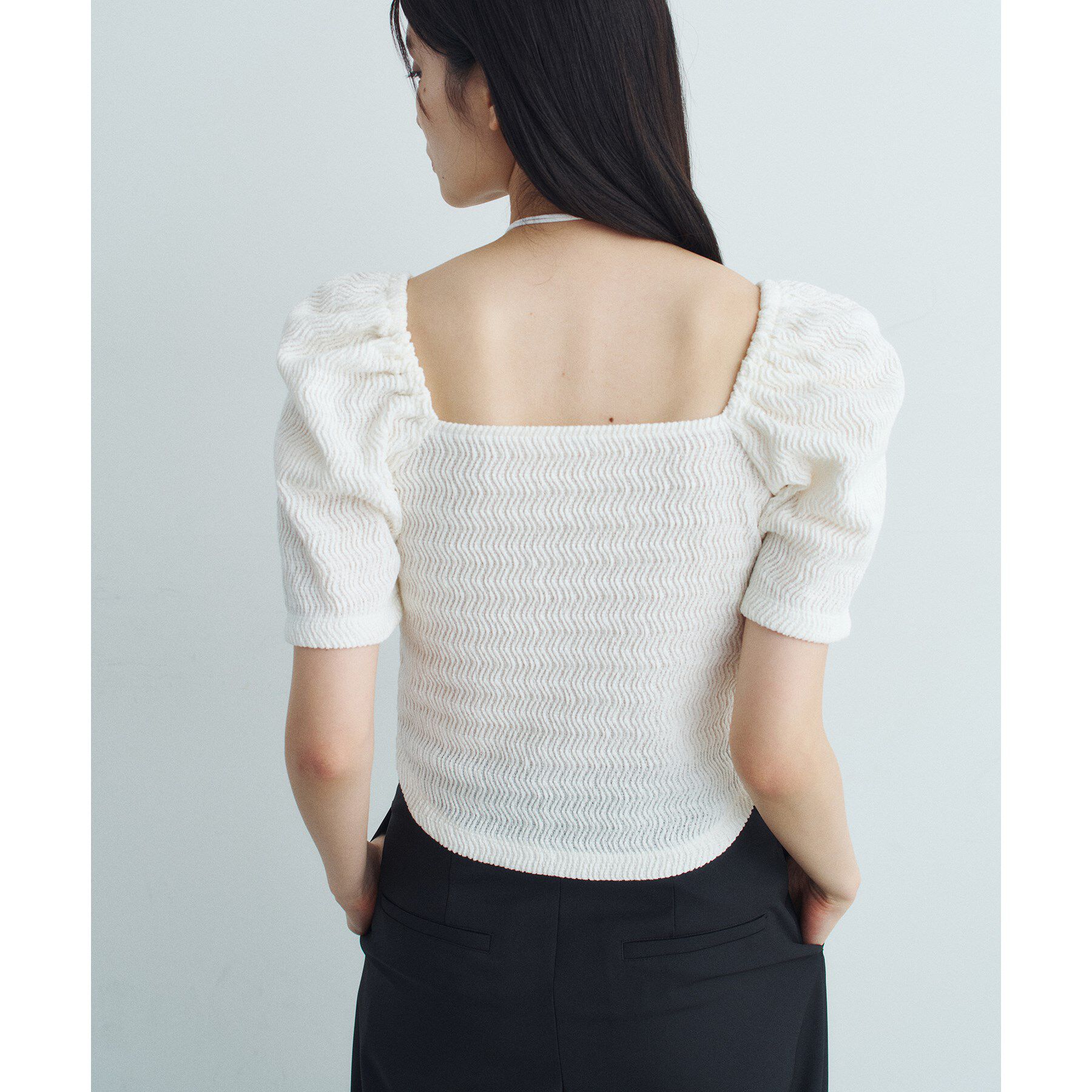 CODE A「gather puff jersey tops」|Tシャツ・カットソー|