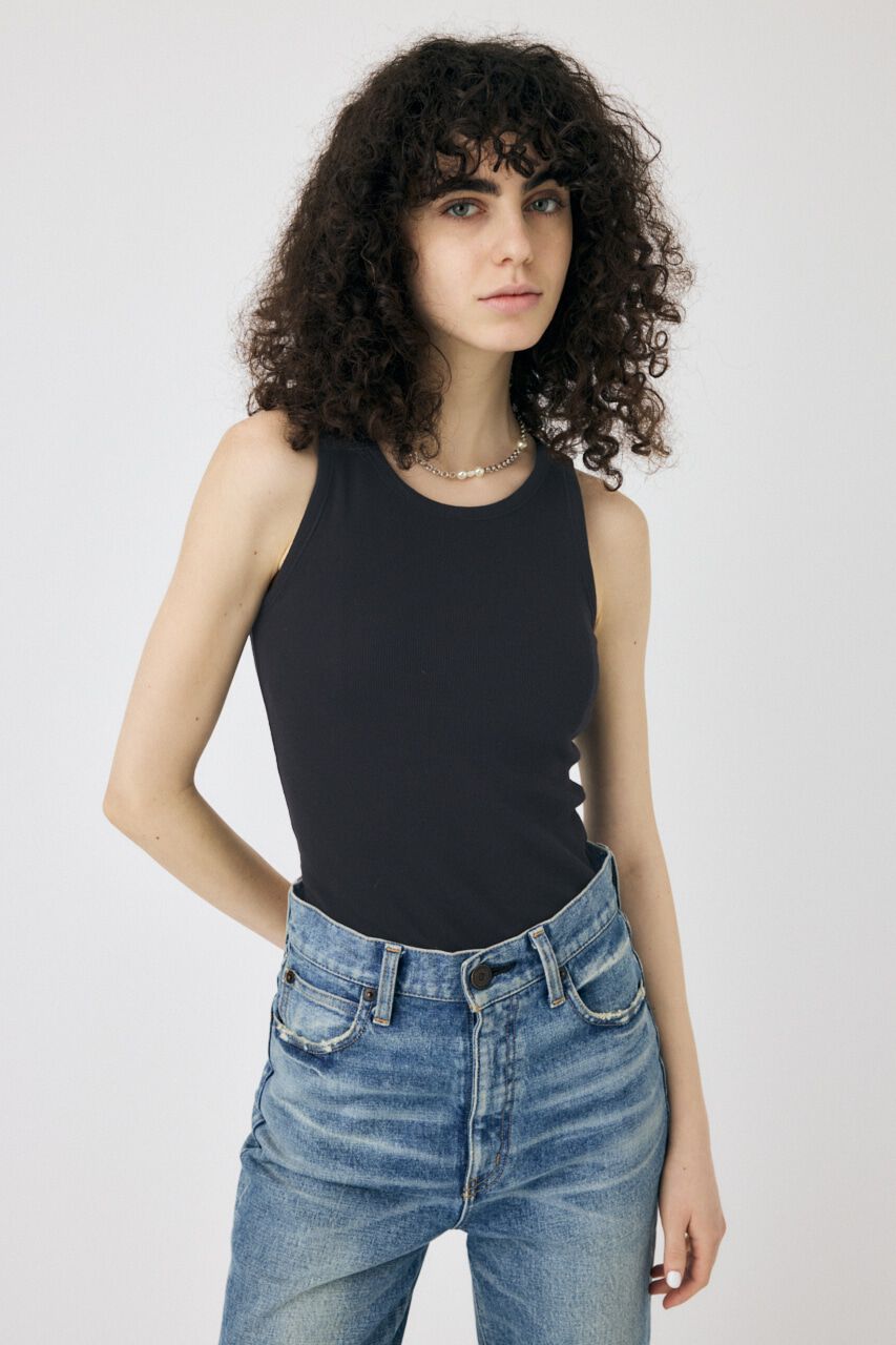 MOUSSY「BASIC RIB タンクトップ」|タンクトップ|