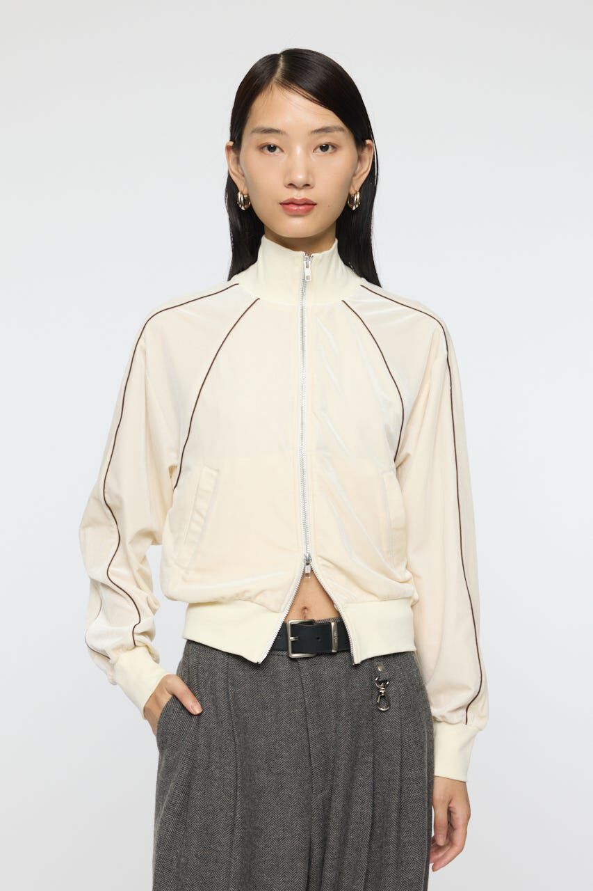 MOUSSY「VELOUR TRACK トップス」|パーカー|O/WHT1
