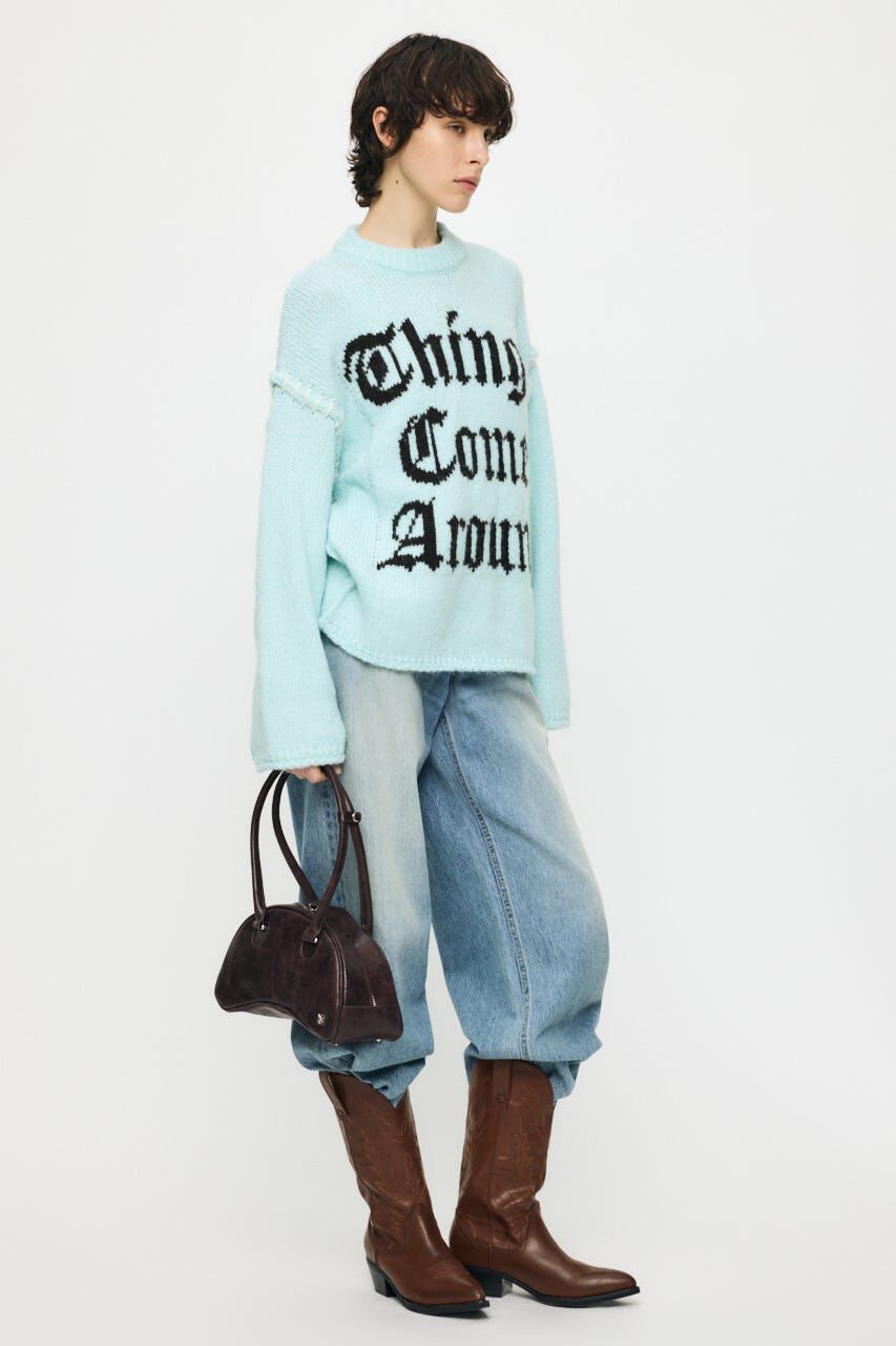 MOUSSY「JACQUARD WORD セーター」|ニット・セーター|