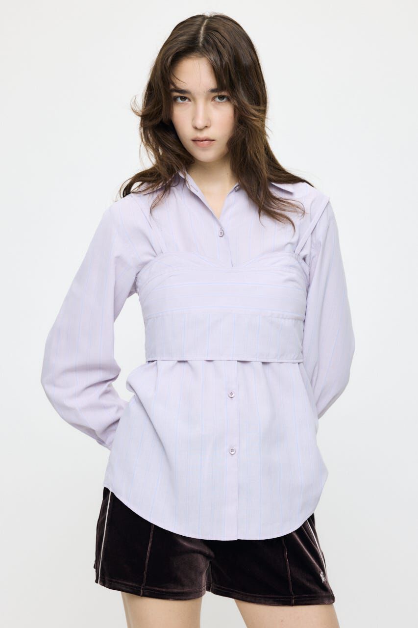 MOUSSY「SHIRT & ビスチェ セット」|シャツ・ブラウス|柄PNK5