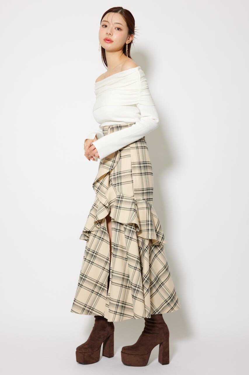 rienda「フリルスリットハイウエストスコートショートパンツ」|その他|
