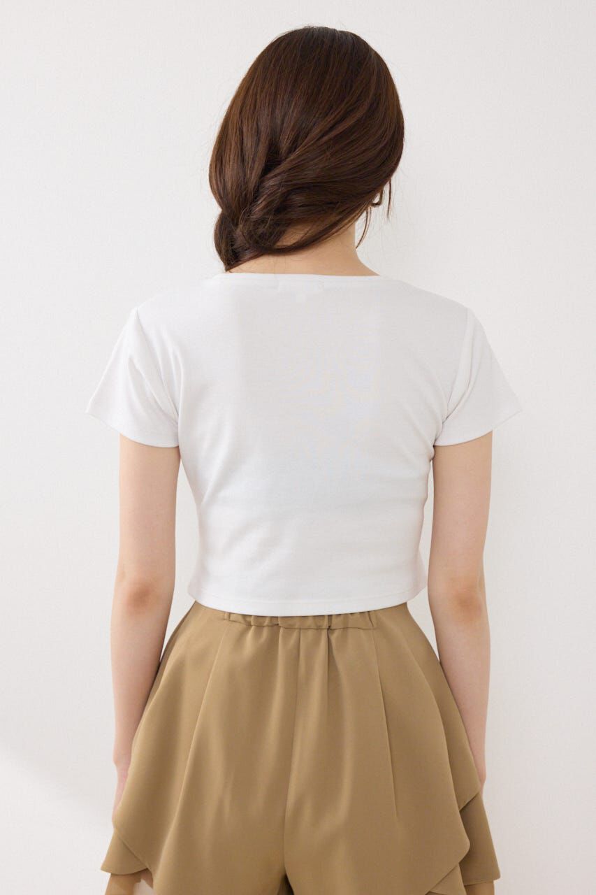 rienda「ラインストーンコンパクトロゴTシャツ」|Tシャツ・カットソー|