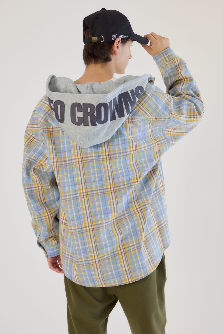 RODEO CROWNS「ボンディングフーデッドチェックシャツ」|シャツ・ブラウス|