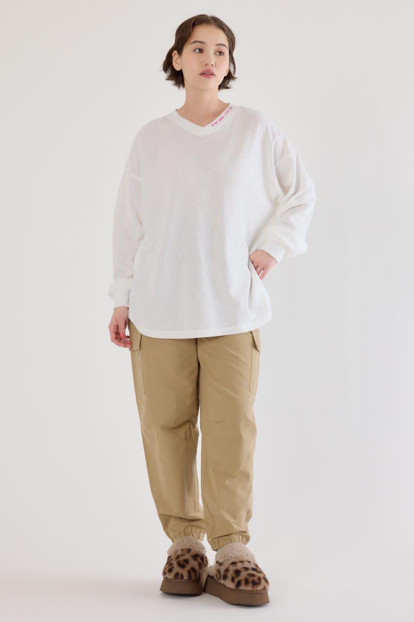RODEO CROWNS「梨地VネックロングスリーブTシャツ」|Tシャツ・カットソー|