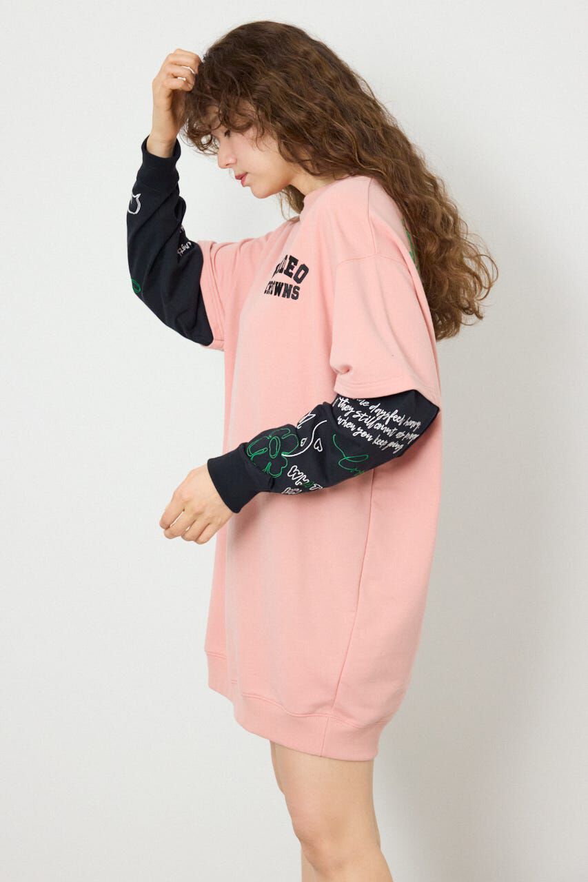 RODEO CROWNS「フェイクレイヤードフラワーロゴワンピース」|ワンピース|