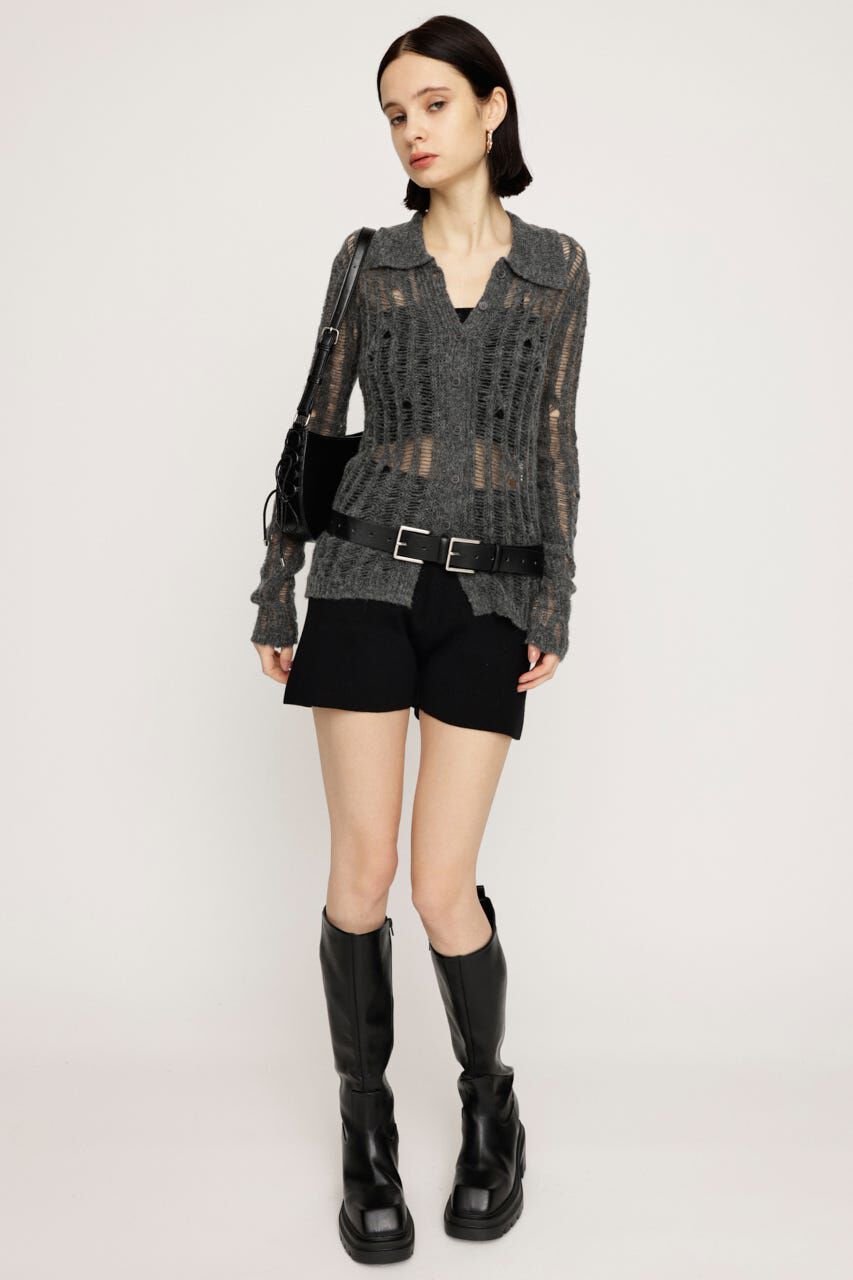 SLY「DAMAGE KNIT カーディガン」|カーディガン|