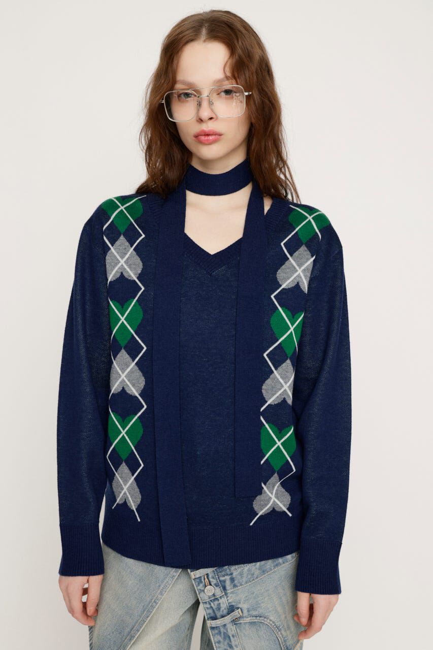 SLY「ARGYLE JQ トップス」|ニット・セーター|