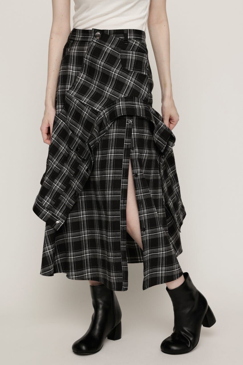 SLY「PLAID FLARE DESIGN スカート」|スカート|