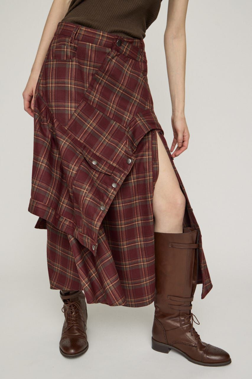 SLY「PLAID FLARE DESIGN スカート」|スカート|