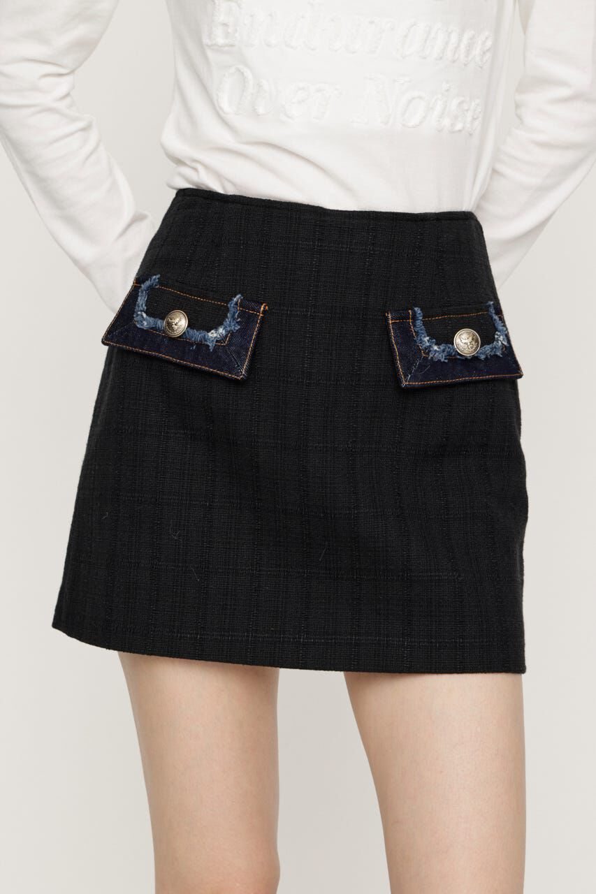 SLY「TWEED スコート」|スカート|M/BLK7