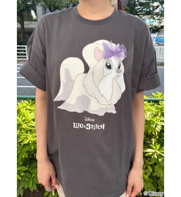 merry jenny「Lilo & Stitch 「ジジとマートルの仲間たち」Tシャツ」|Tシャツ・カットソー|チャコールグレー