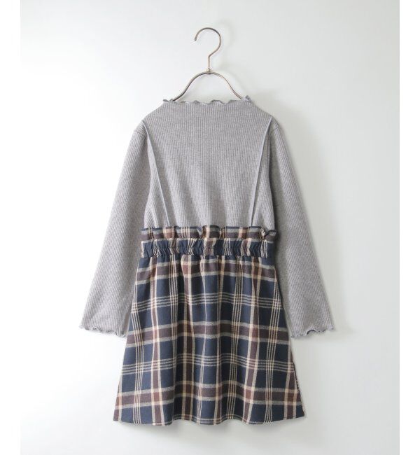 ikka kids「メローリブドッキングワンピース（120~160cm）」|スカート|