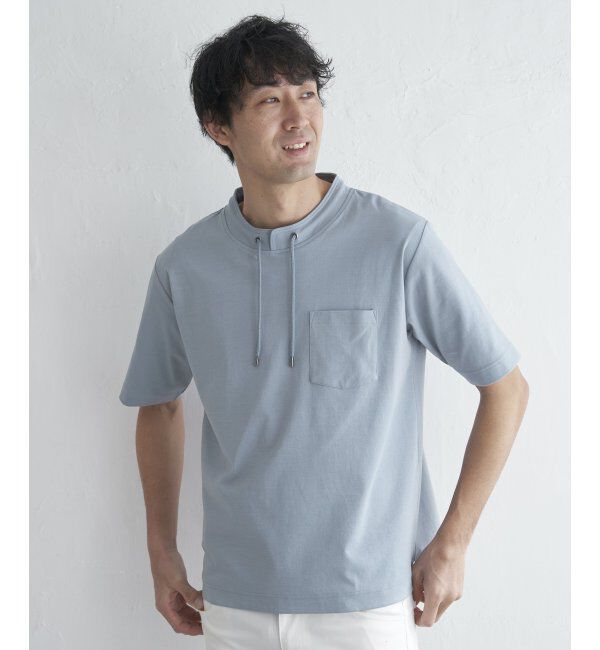 ikka「冷感ルーイカラー5分袖ポケT」|Tシャツ・カットソー|