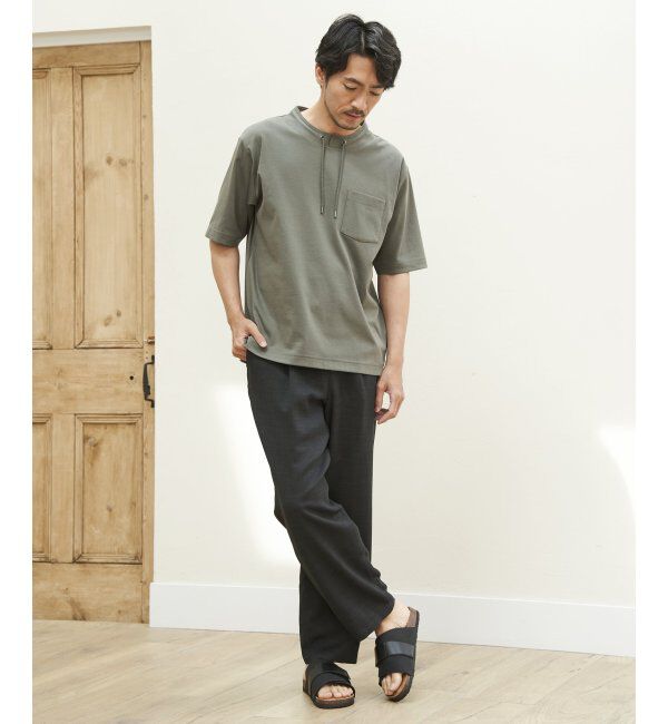 ikka「冷感ルーイカラー5分袖ポケT」|Tシャツ・カットソー|