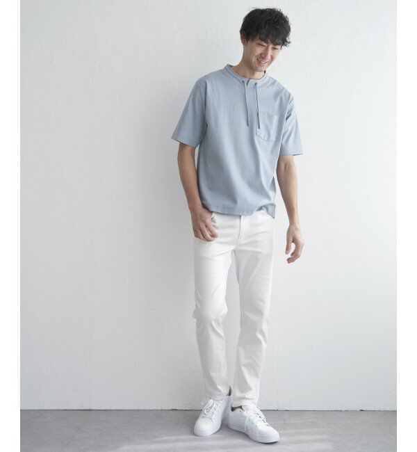 ikka「冷感ルーイカラー5分袖ポケT」|Tシャツ・カットソー|
