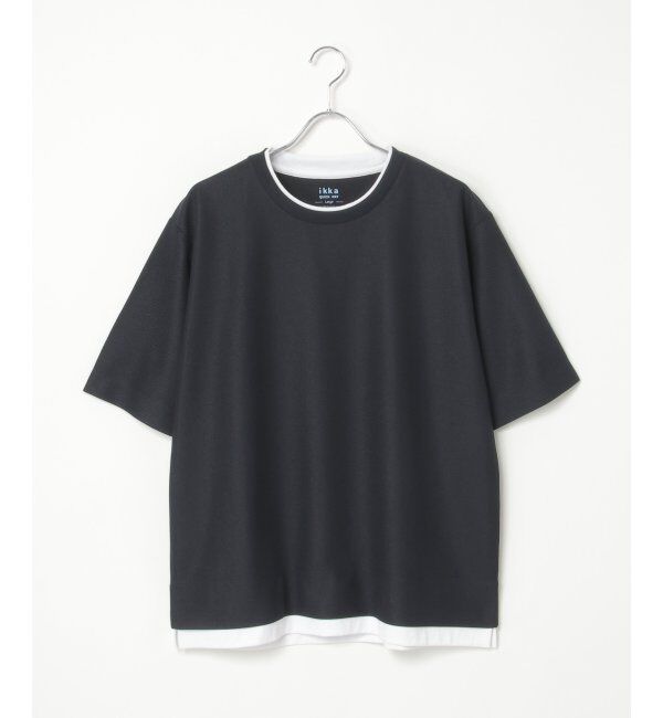 ikka「【吸水速乾】ドライ鹿の子レイヤードTシャツ5分袖」|Tシャツ・カットソー|