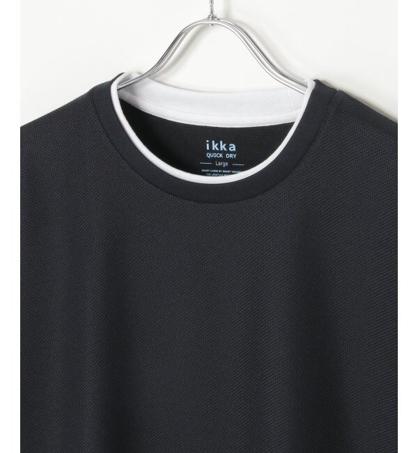 ikka「【吸水速乾】ドライ鹿の子レイヤードTシャツ5分袖」|Tシャツ・カットソー|