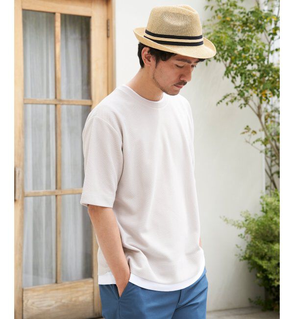 ikka「【吸水速乾】ドライ鹿の子レイヤードTシャツ5分袖」|Tシャツ・カットソー|