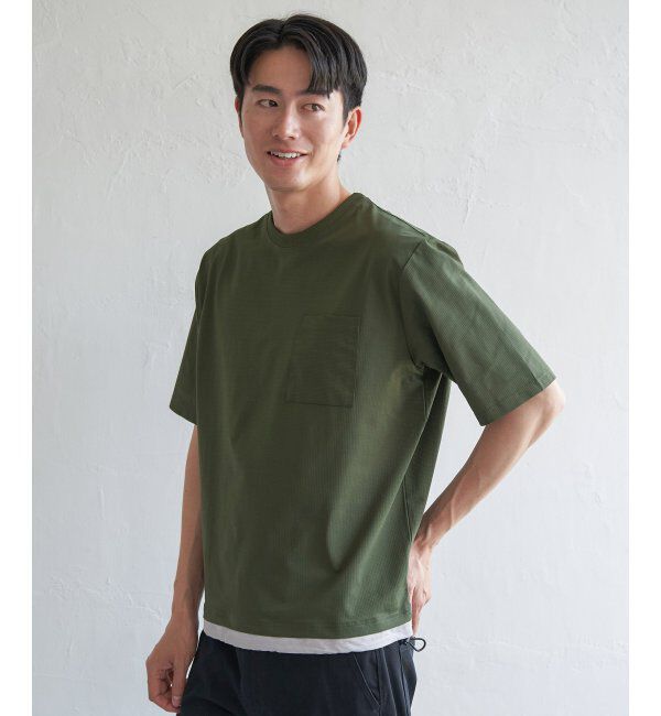 ikka「ドライメッシュドロストTシャツ」|Tシャツ・カットソー|