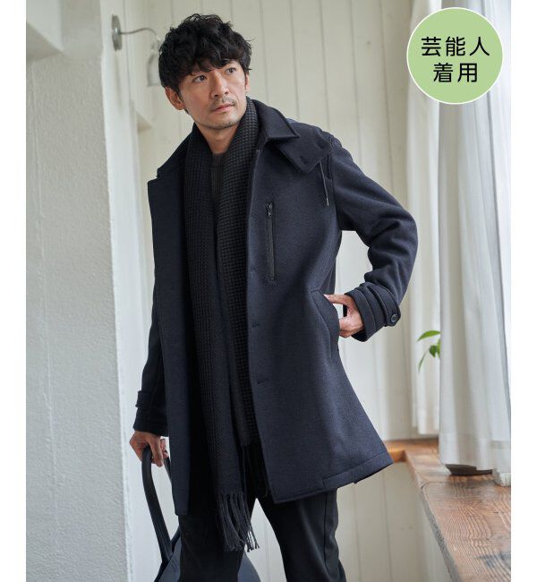 IKKA LOUNGE「ウールライクニットステンカラーコート」|その他|ネイビーブルー