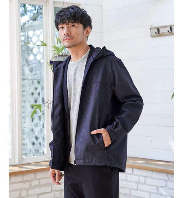 ikka「【雑誌MonoMax4月号掲載】撥水メランジ ジップマウンテンパーカー「小泉孝太郎さん着用モデル」」|ブルゾン・スタジャン|