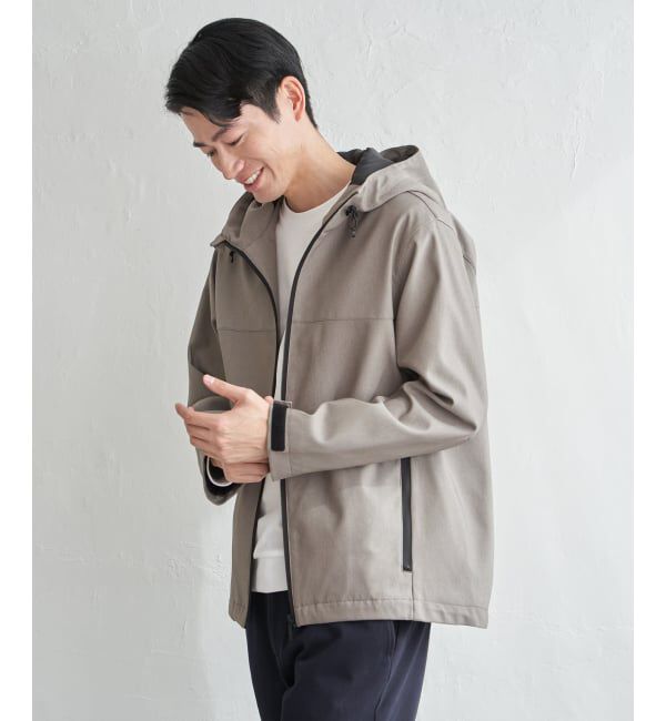 ikka「【雑誌MonoMax4月号掲載】撥水メランジ ジップマウンテンパーカー「小泉孝太郎さん着用モデル」」|ブルゾン・スタジャン|グレージュ