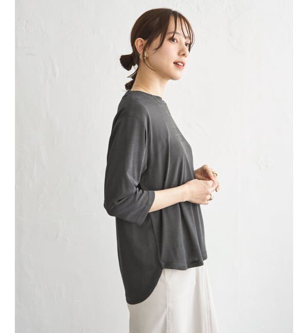 ikka「【雑誌InRed5月号掲載】シア－ロゴプリント 7分袖プルオーバーセット【2点セット】」|Tシャツ・カットソー|