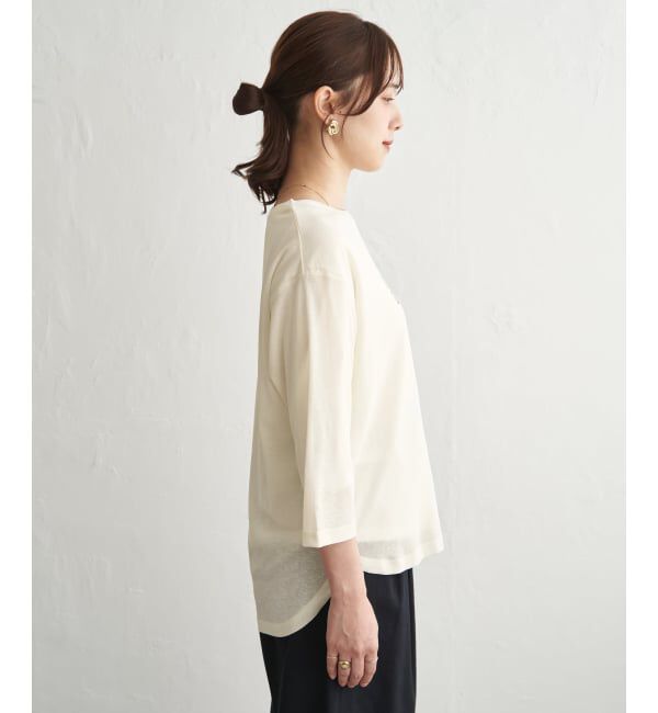 ikka「【雑誌InRed5月号掲載】シア－ロゴプリント 7分袖プルオーバーセット【2点セット】」|Tシャツ・カットソー|