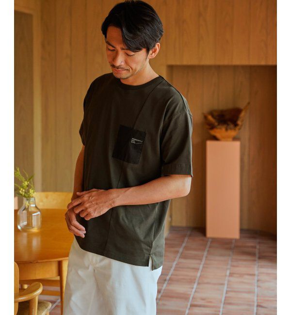 ikka「【接触冷感】DRY布帛コンビポケットTシャツ」|Tシャツ・カットソー|