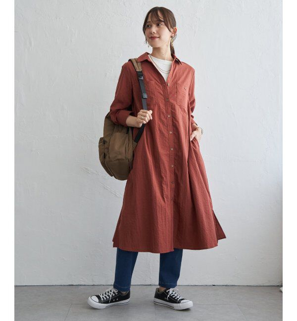 ikka「コットンポケ付きシャツワンピース」|その他|